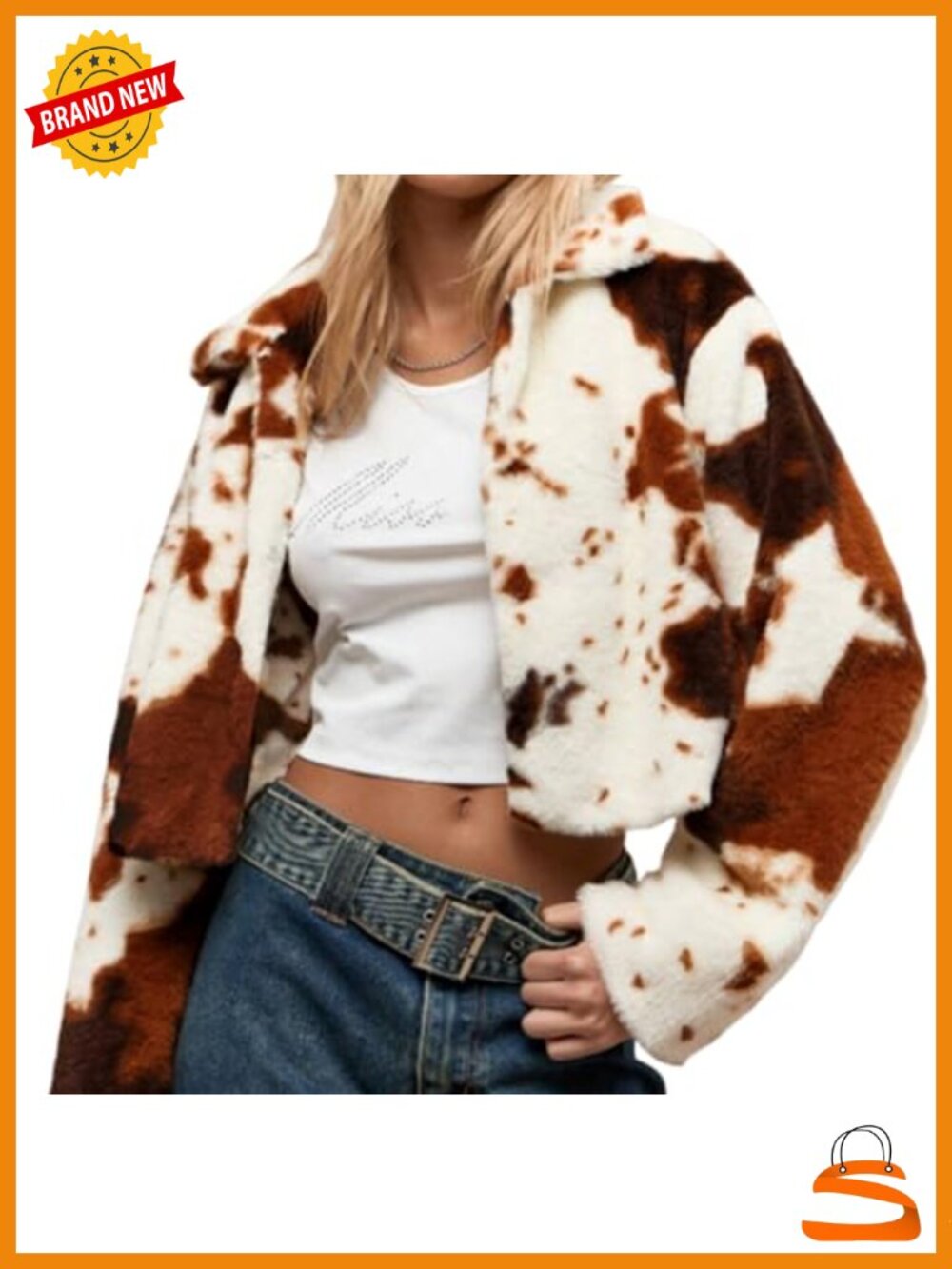 Womens Cropped Fleece Jacket Long Sleeve Casual Warm Layering